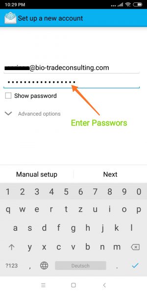 Insert your provided password